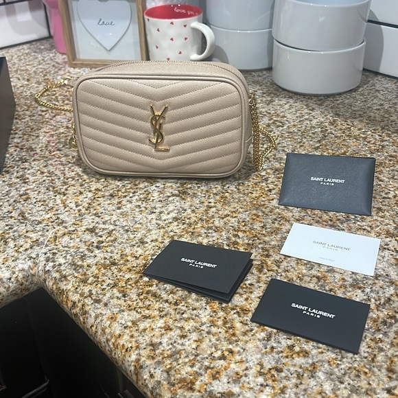 YSL MINI LOU IN QUILTED LEATHER IN DARK BEIGE - Picture 5 of 8